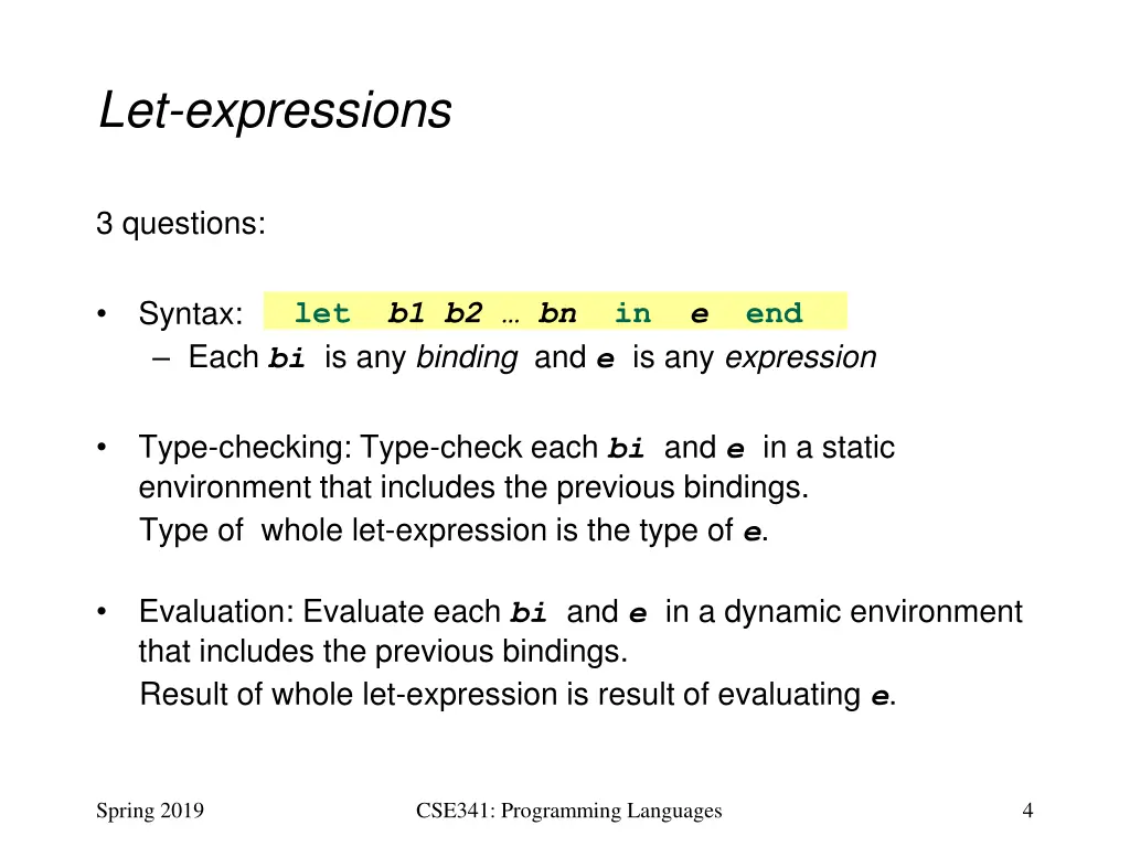 let expressions