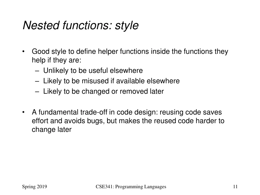 nested functions style