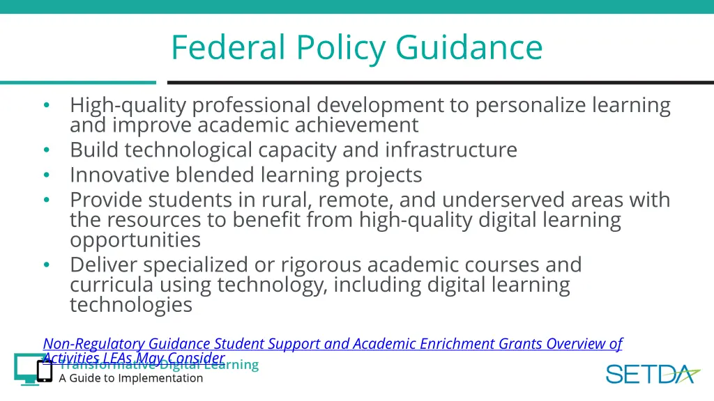 federal policy guidance