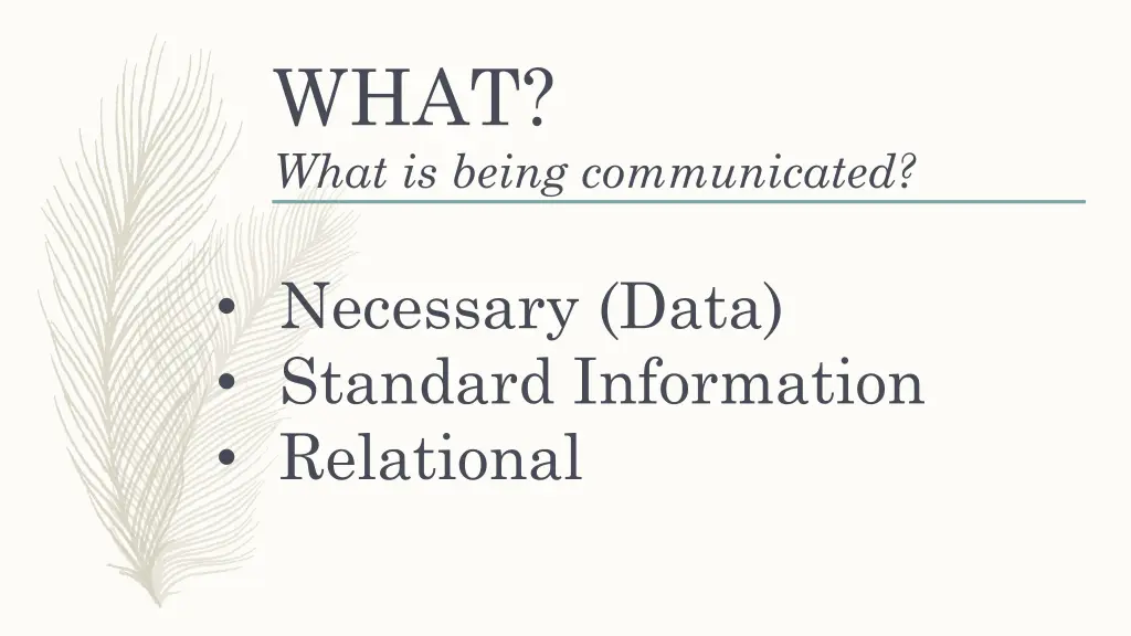 what what is being communicated