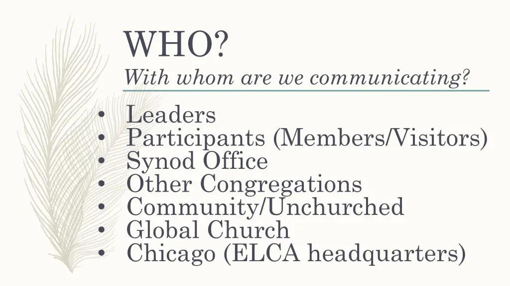 who with whom are we communicating leaders