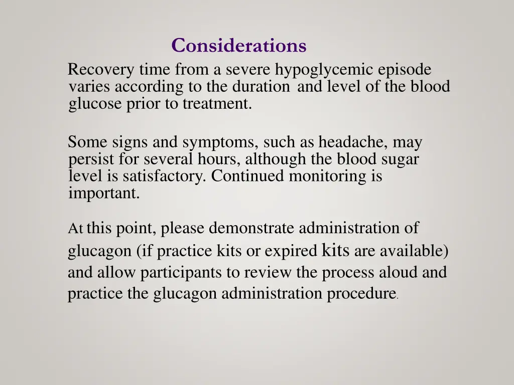 considerations