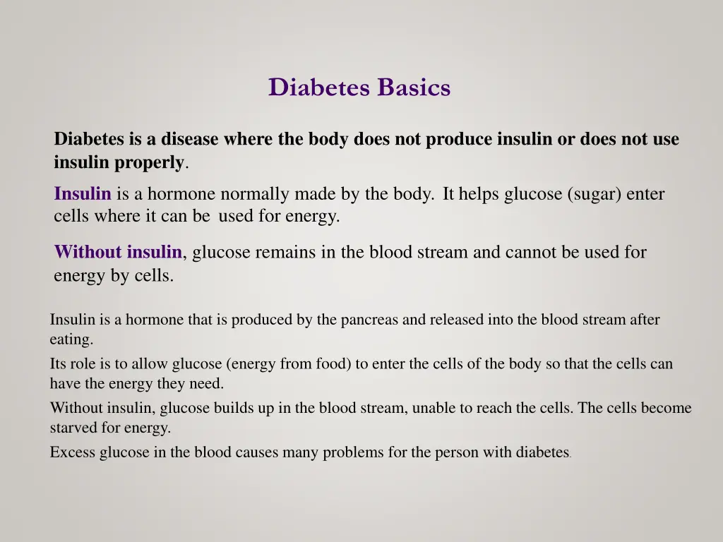 diabetes basics