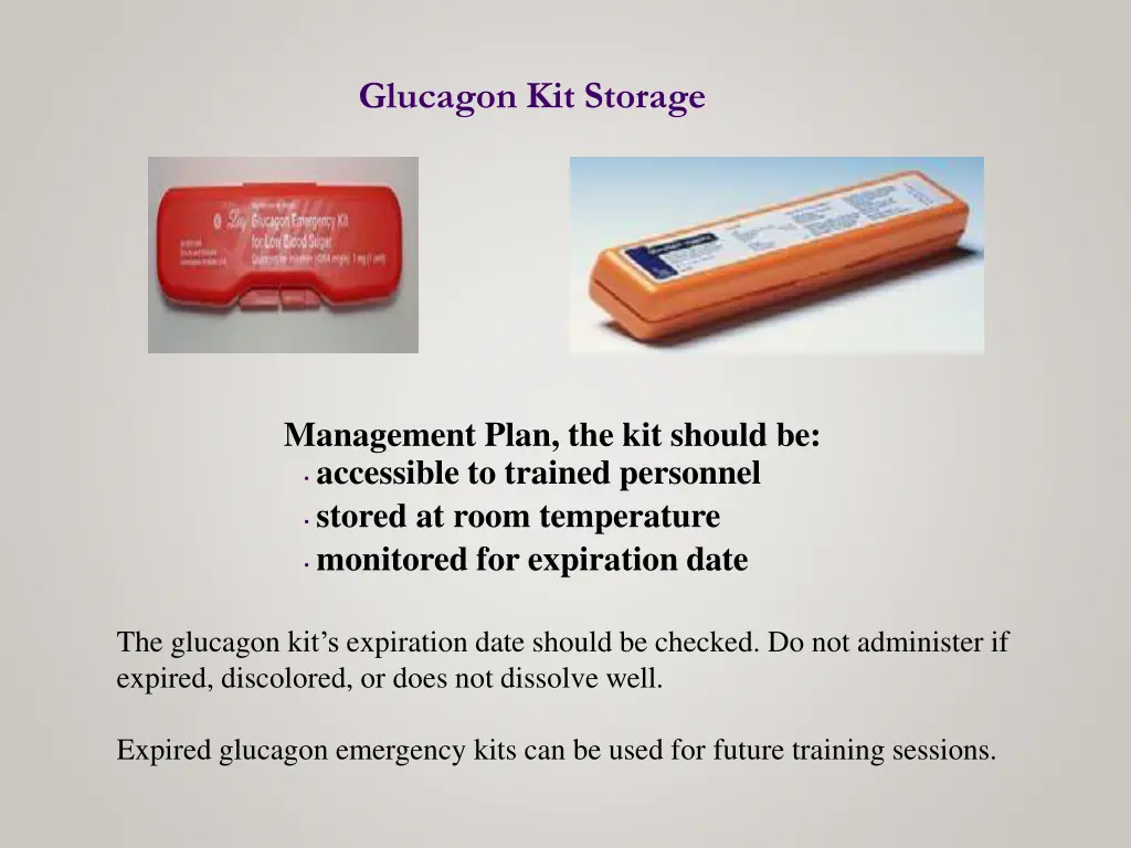 glucagon kit storage