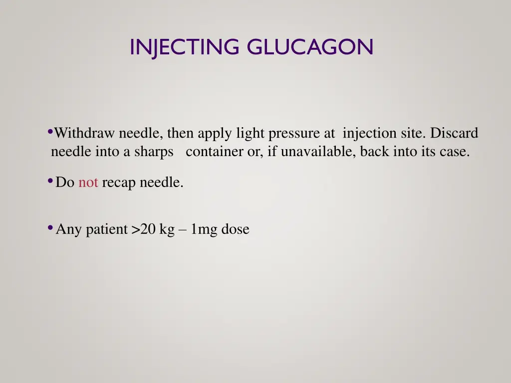 injecting glucagon 1