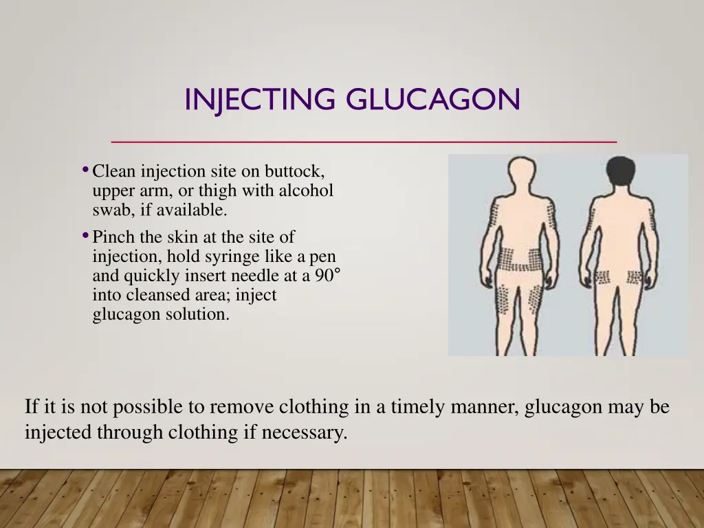 injecting glucagon