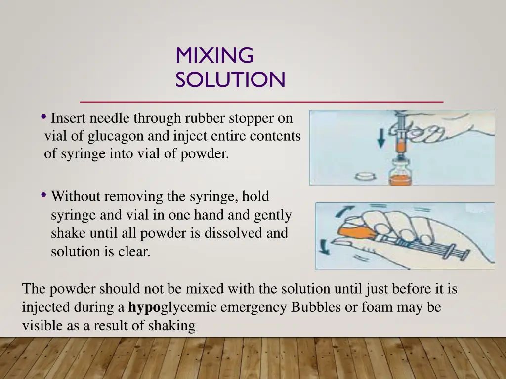 mixing solution