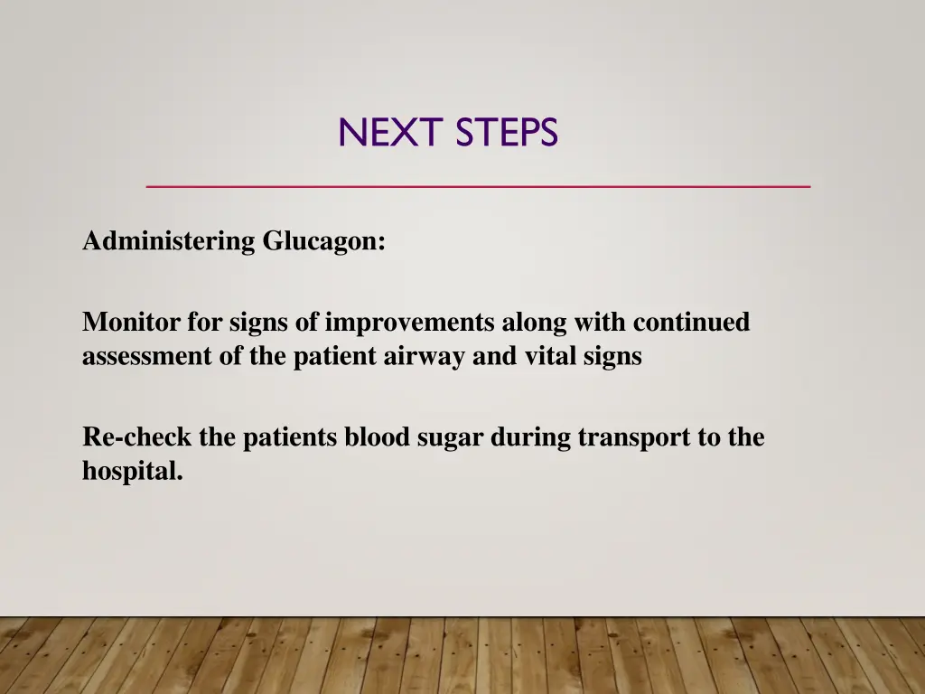 next steps