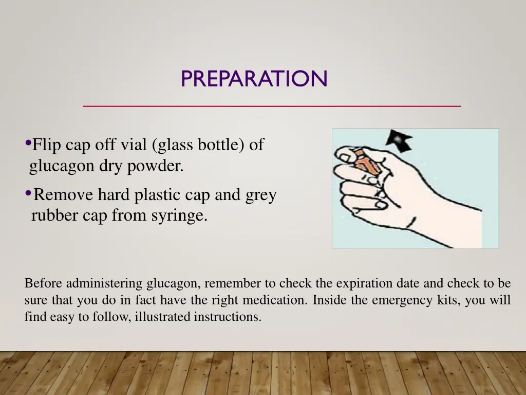 preparation