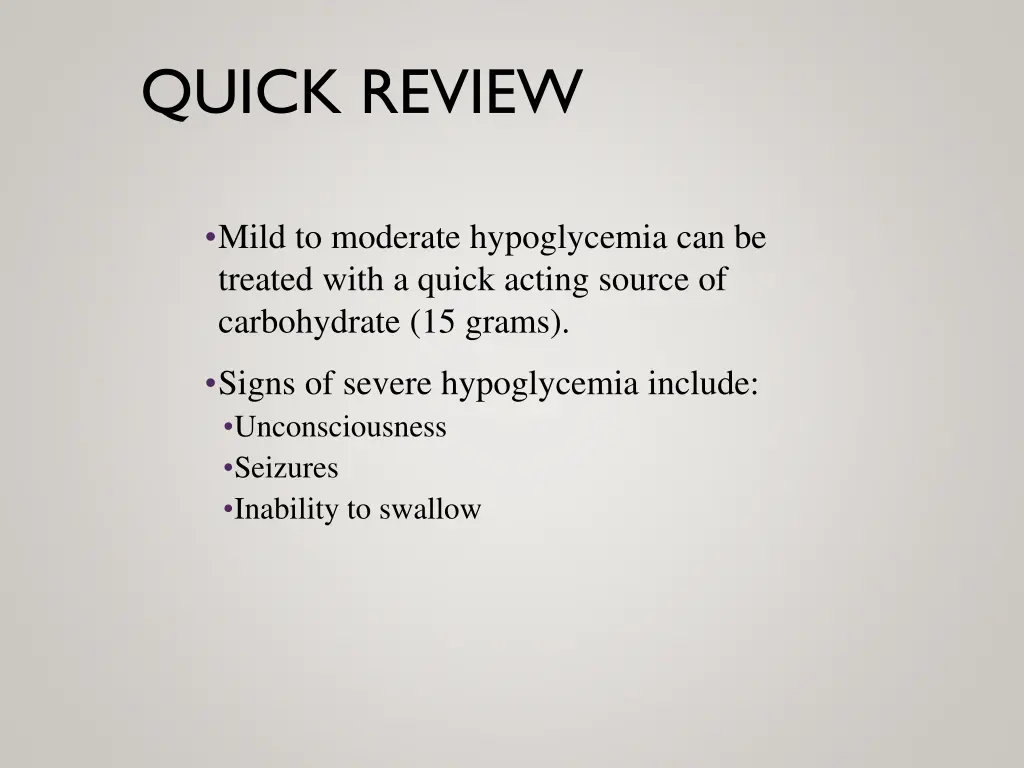 quick review