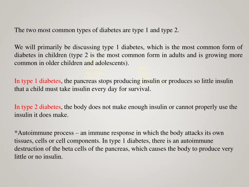 the two most common types of diabetes are type