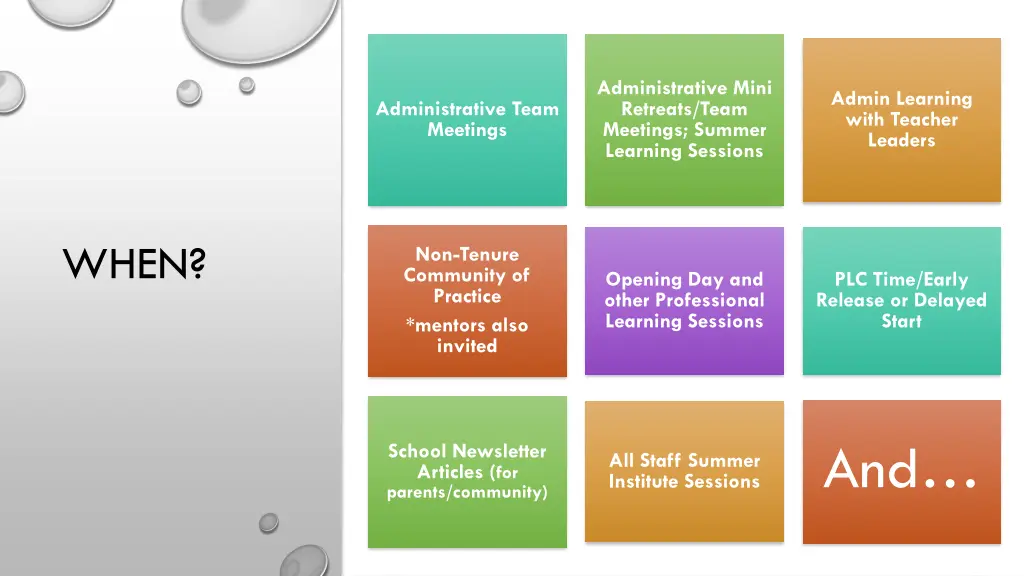 administrative mini retreats team meetings summer