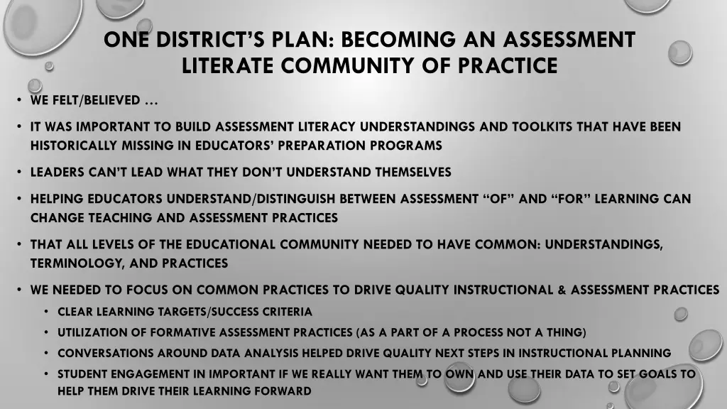 one district s plan becoming an assessment