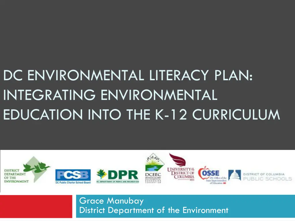 dc environmental literacy plan integrating