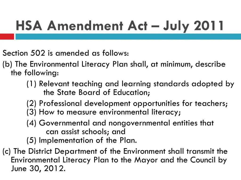 hsa amendment act july 2011