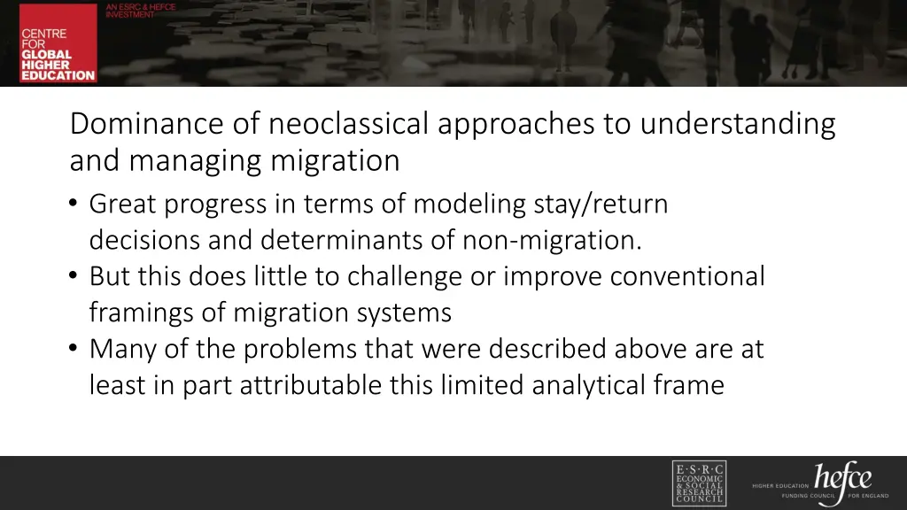 dominance of neoclassical approaches