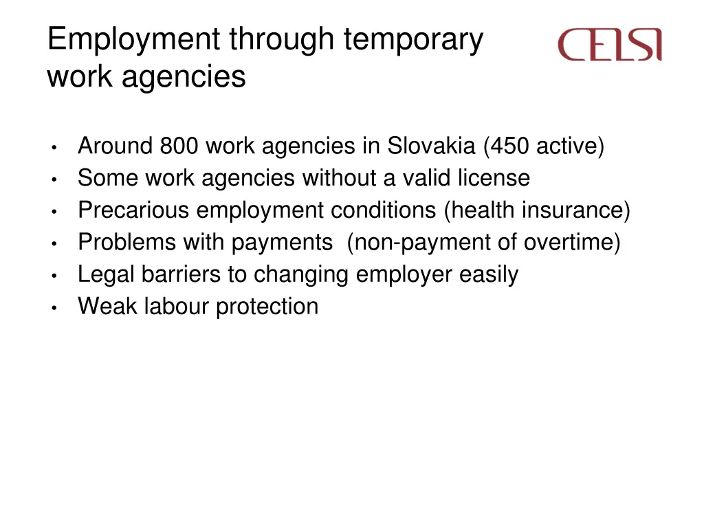 employment through temporary work agencies