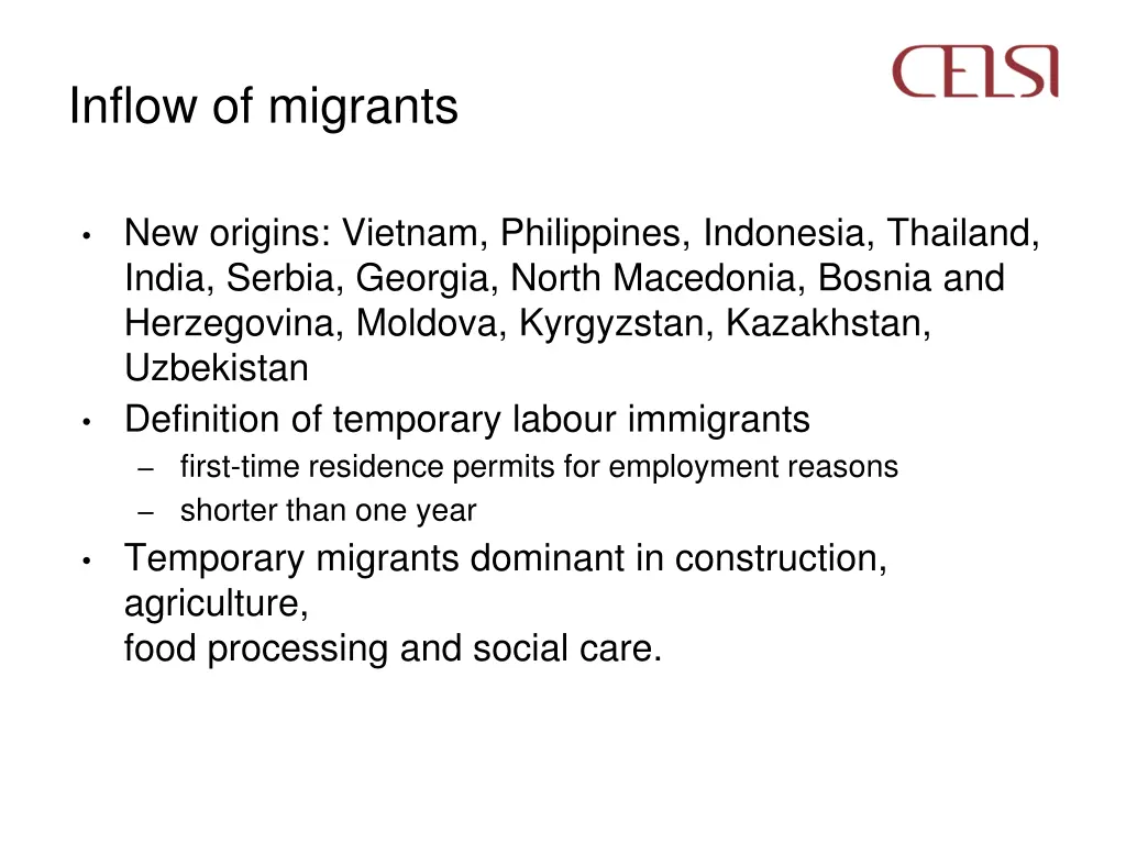 inflow of migrants