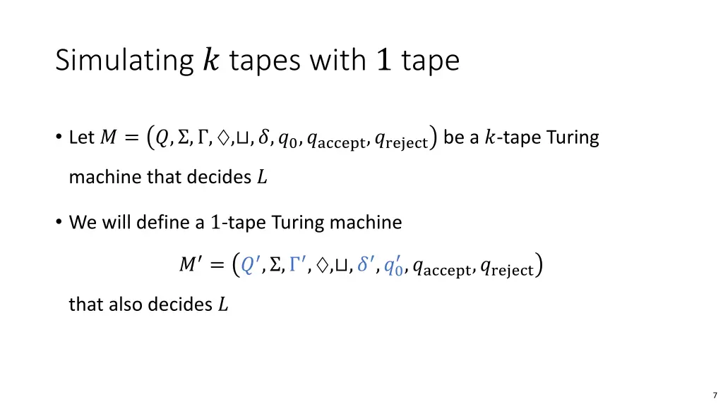 simulating tapes with 1 tape 2