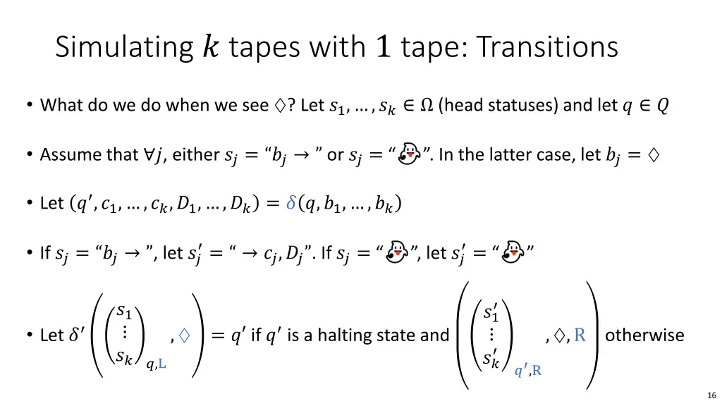 simulating tapes with 1 tape transitions 3
