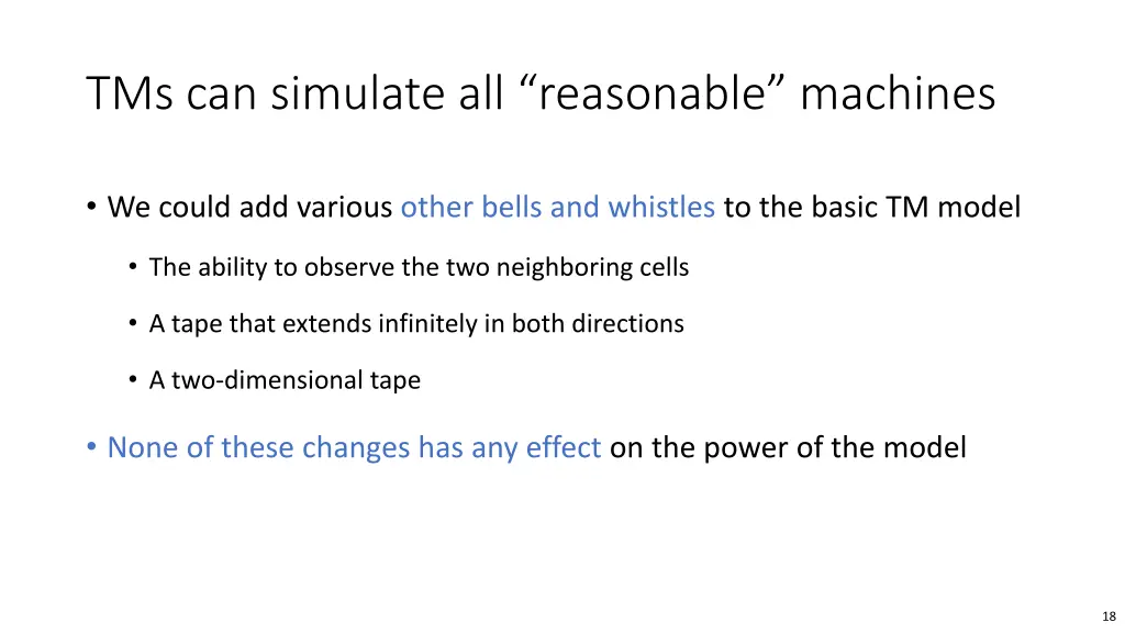 tms can simulate all reasonable machines