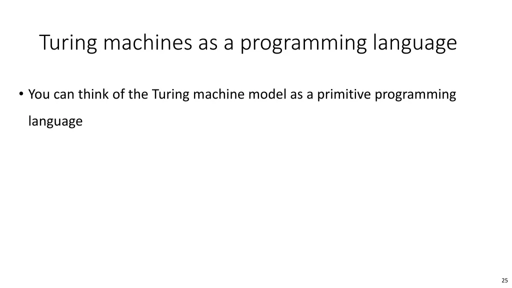 turing machines as a programming language