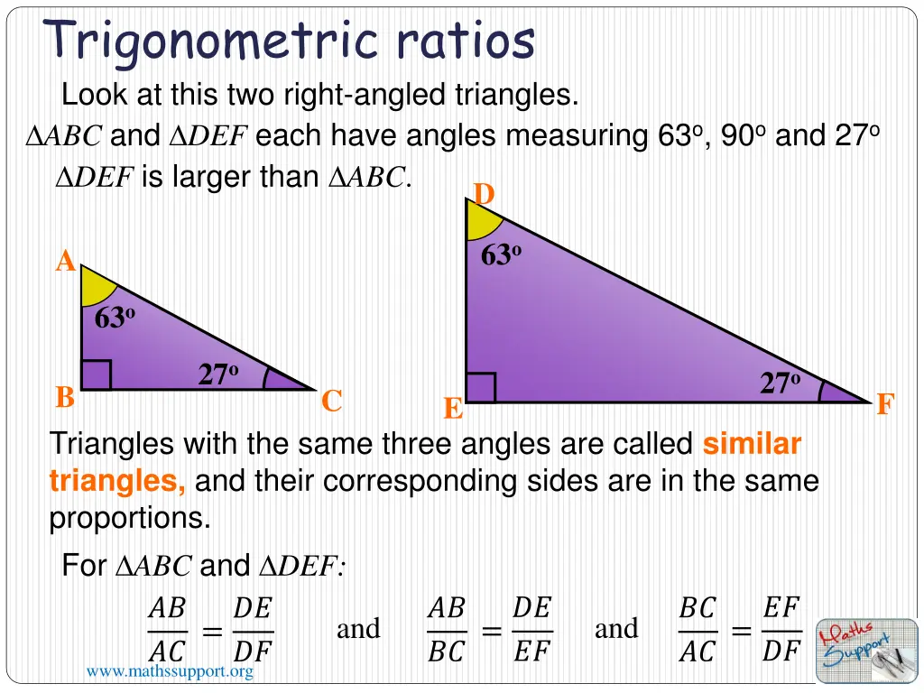 trigonometric ratios look at this two right