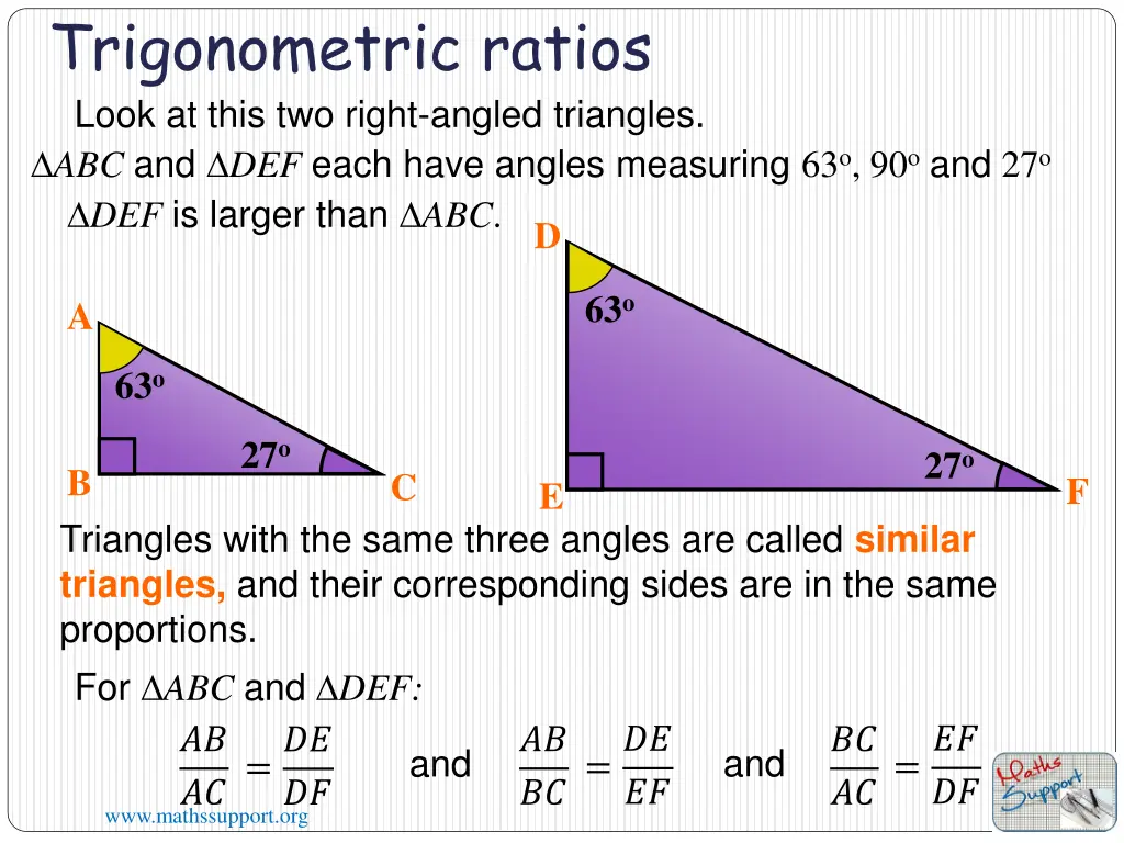 trigonometric ratios look at this two right