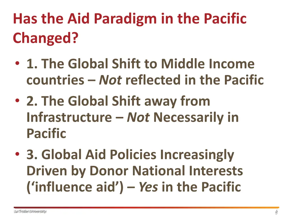 has the aid paradigm in the pacific changed
