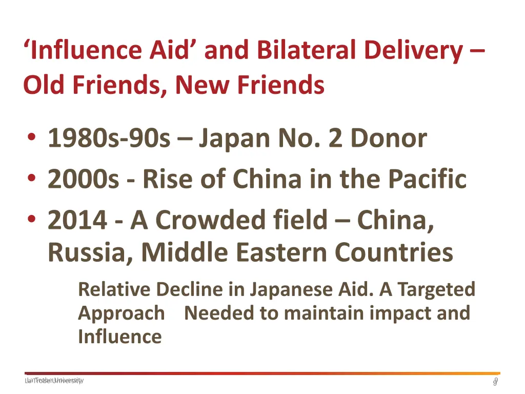 influence aid and bilateral delivery old friends