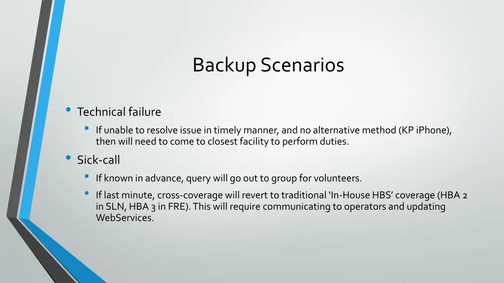 backup scenarios