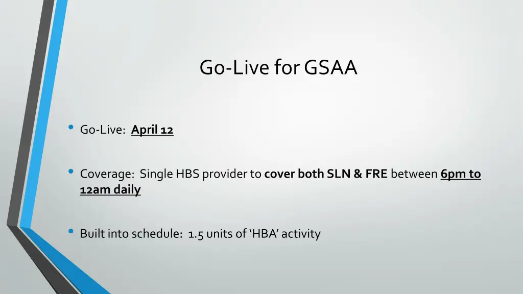 go live for gsaa