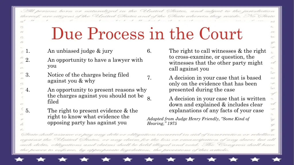 due process in the court