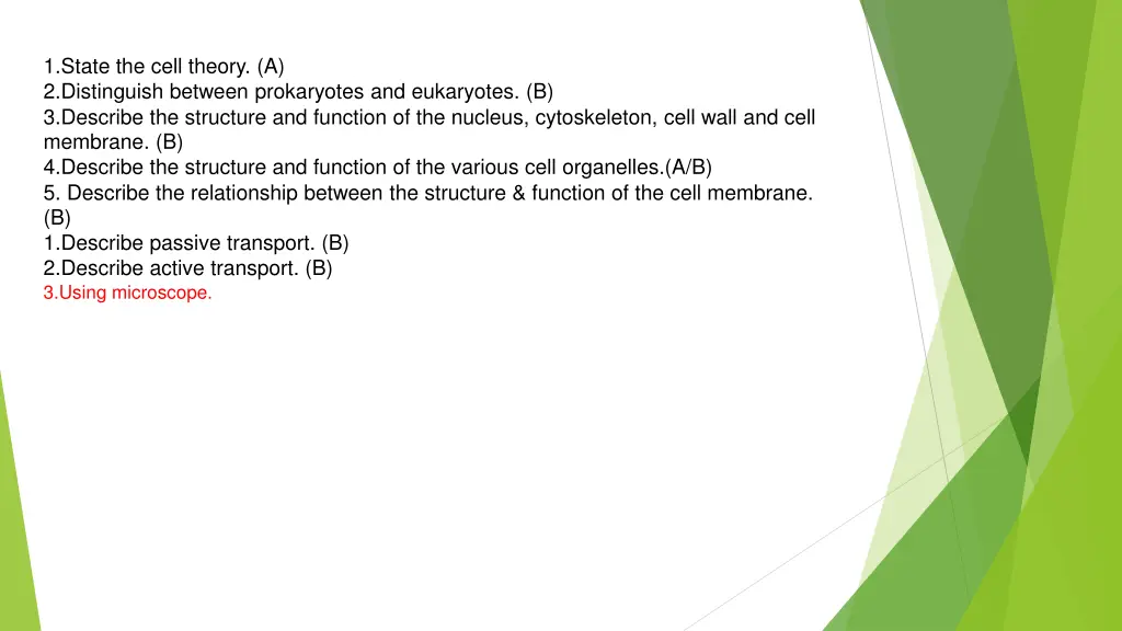 1 state the cell theory a 2 distinguish between
