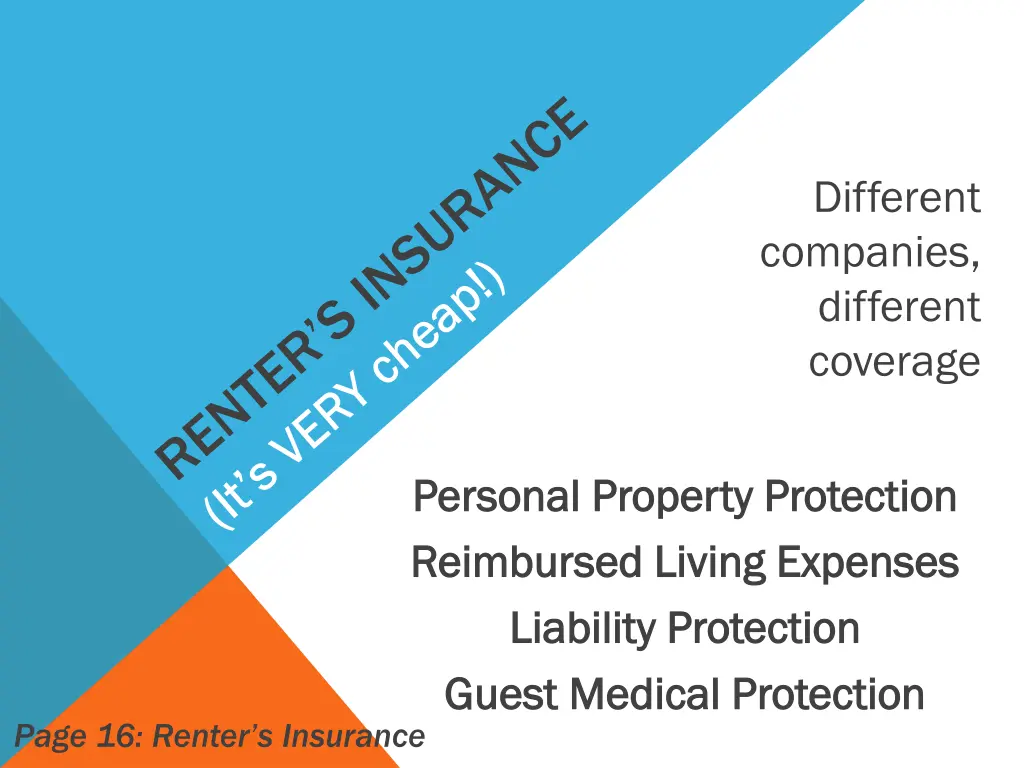 different companies different coverage
