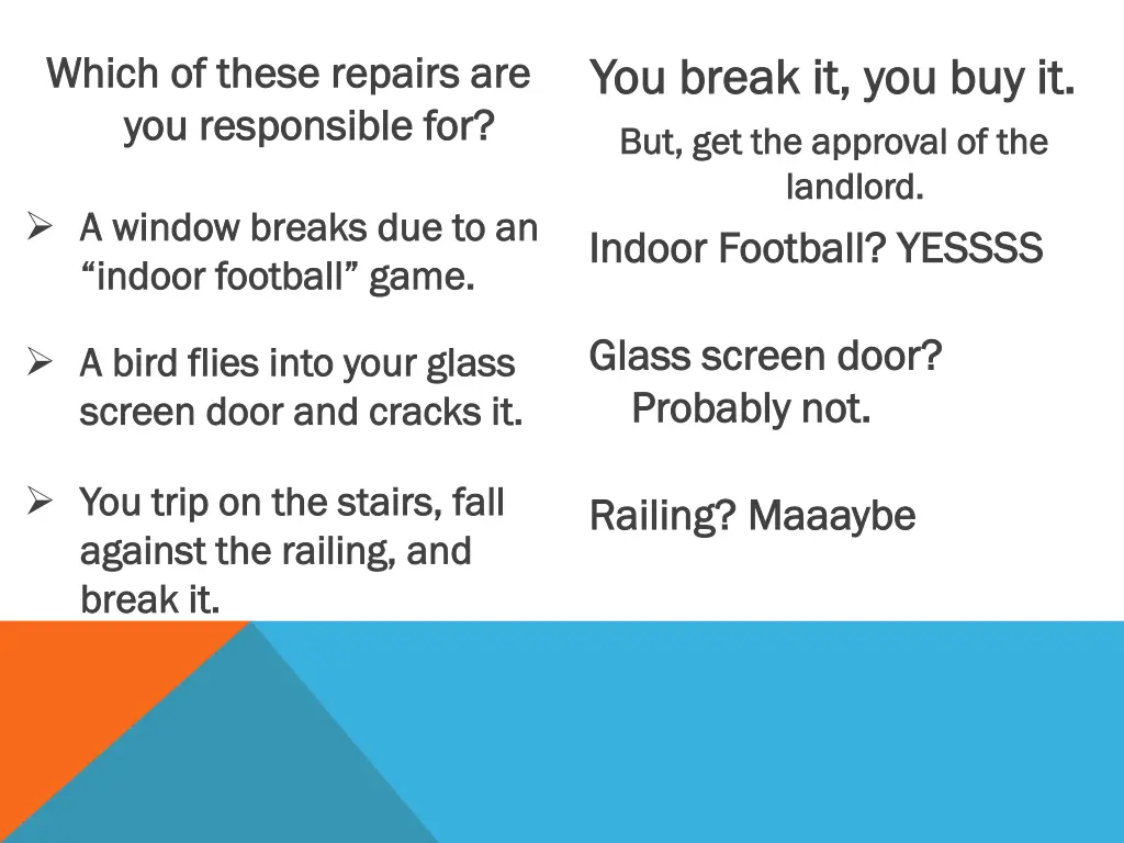 which of these repairs are which of these repairs