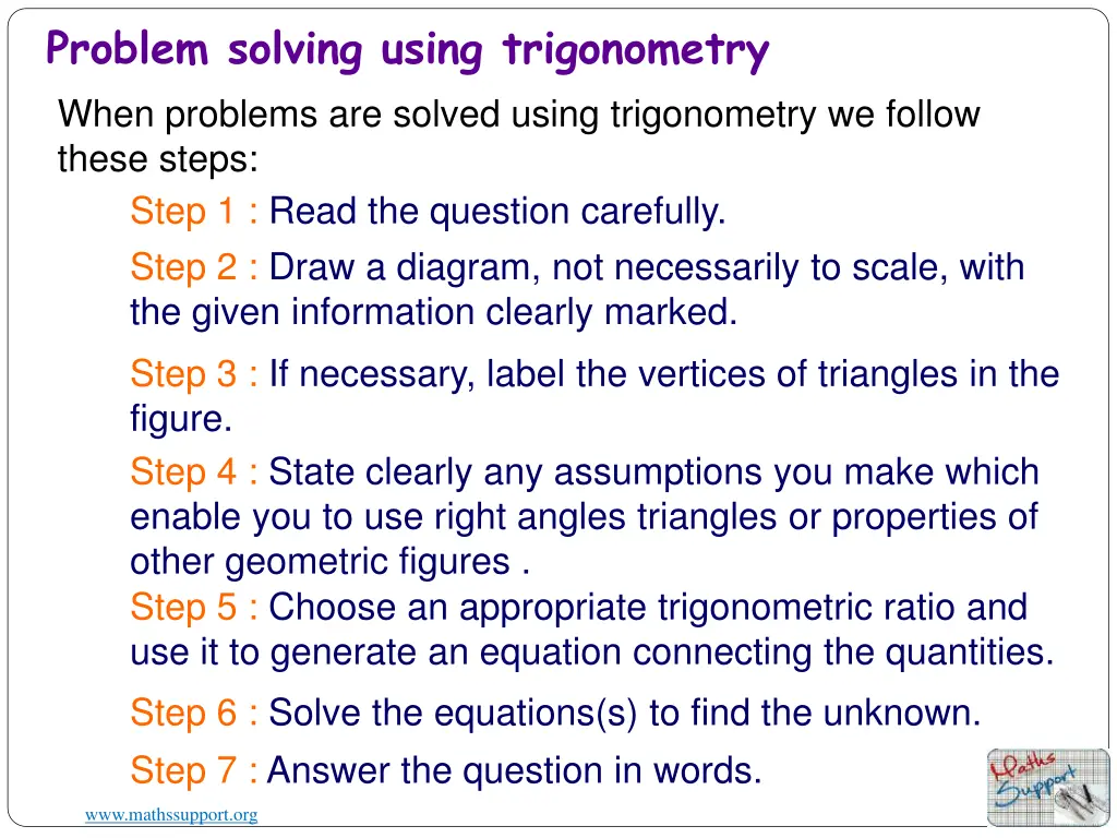 problem solving using trigonometry