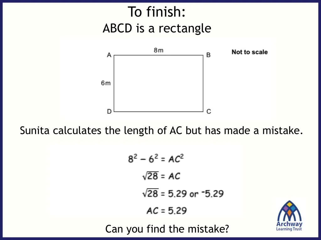to finish abcd is a rectangle