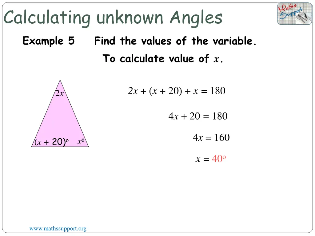 calculating unknown angles 3