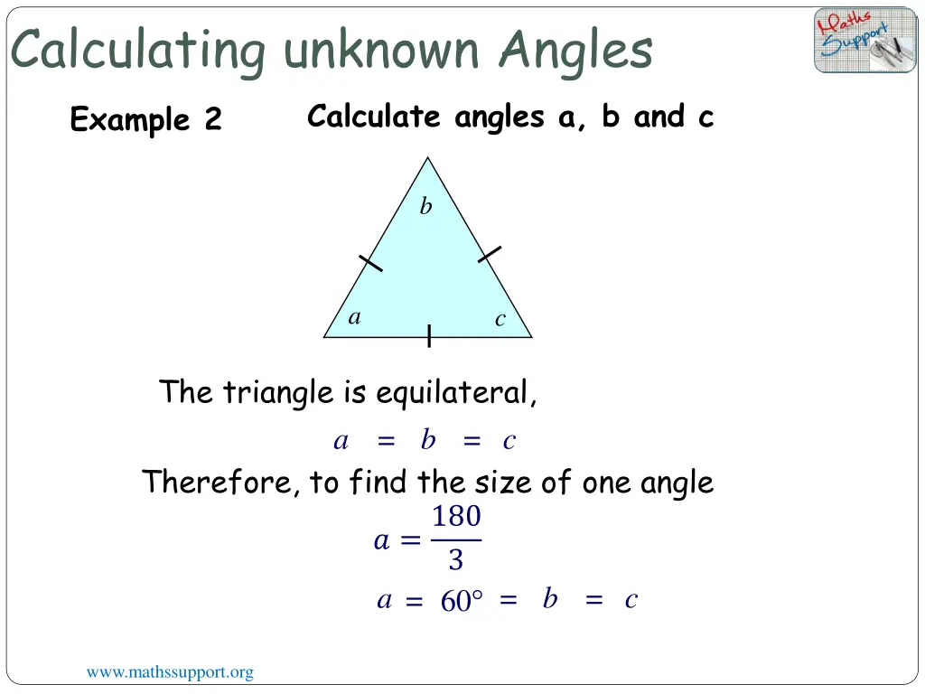 calculating unknown angles example 2