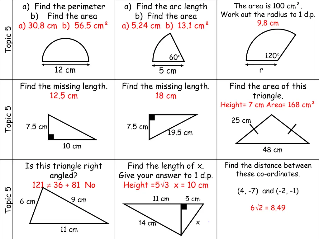 a find the perimeter b find the area 1