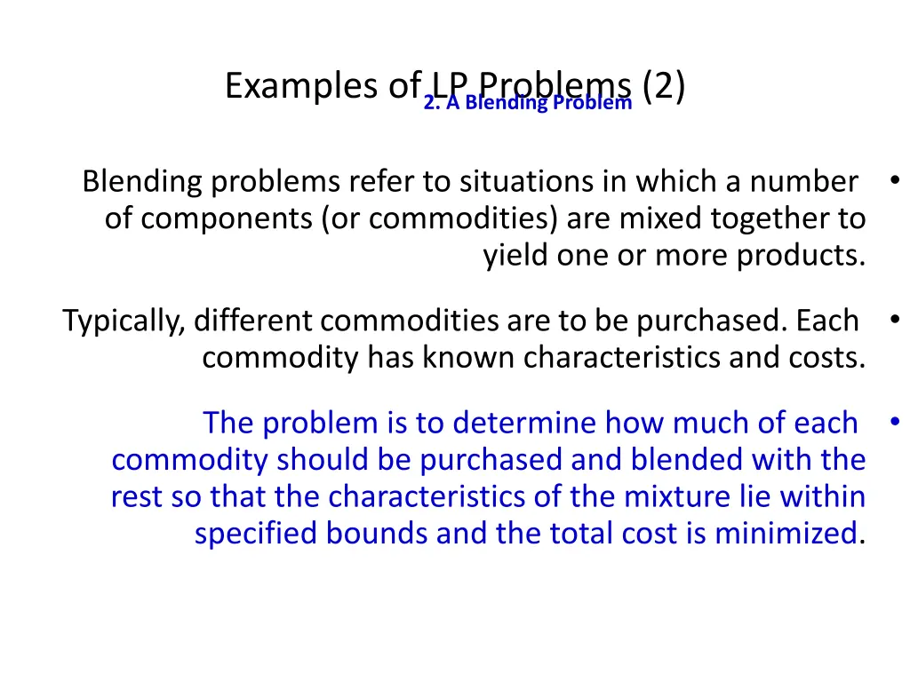 examples of lp problems 2 2 a blending problem