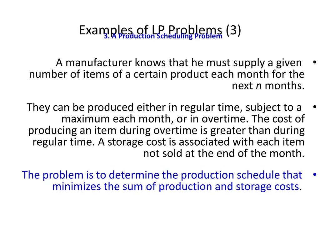 examples of lp problems 3 3 a production