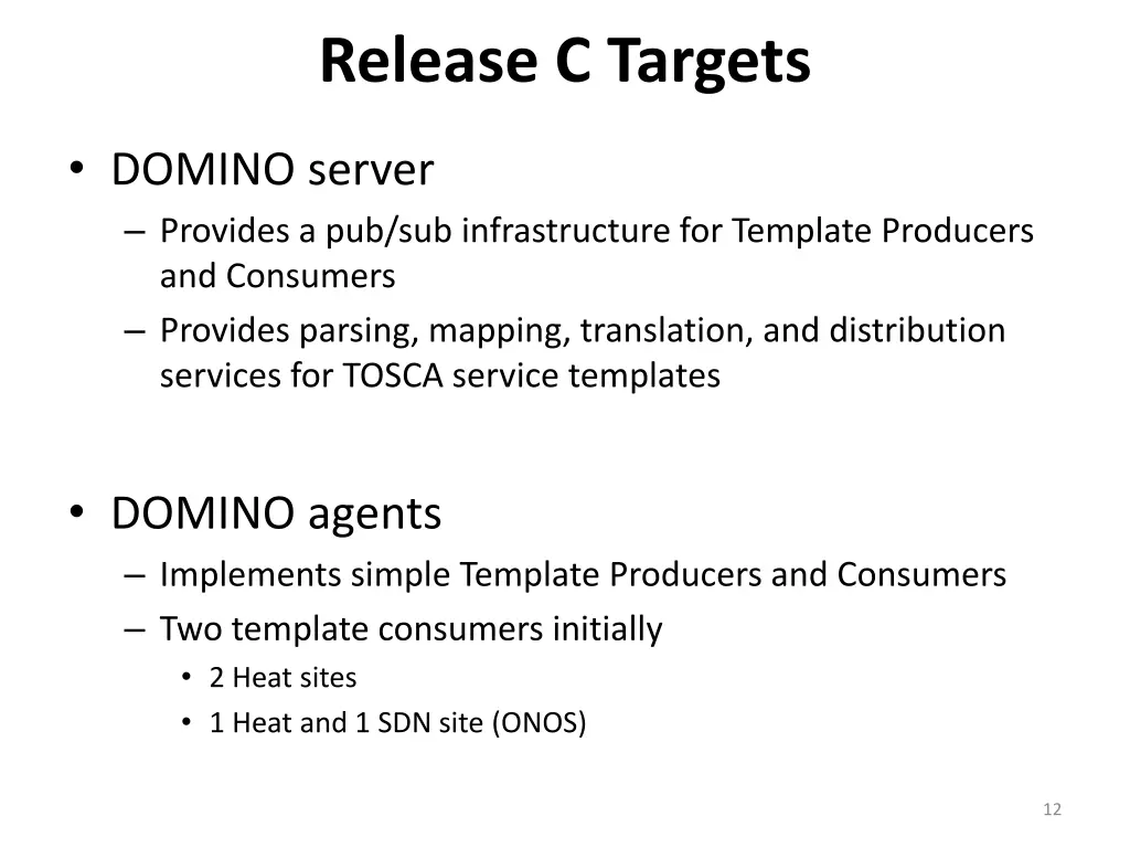 release c targets