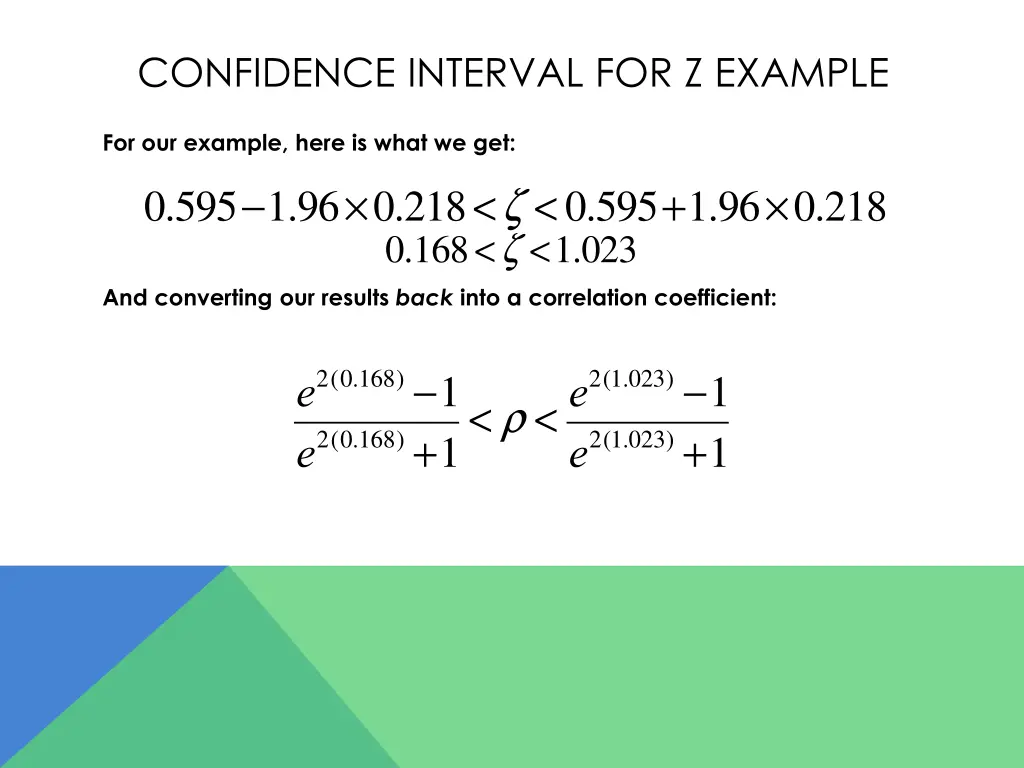 confidence interval for z example