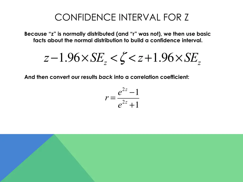 confidence interval for z