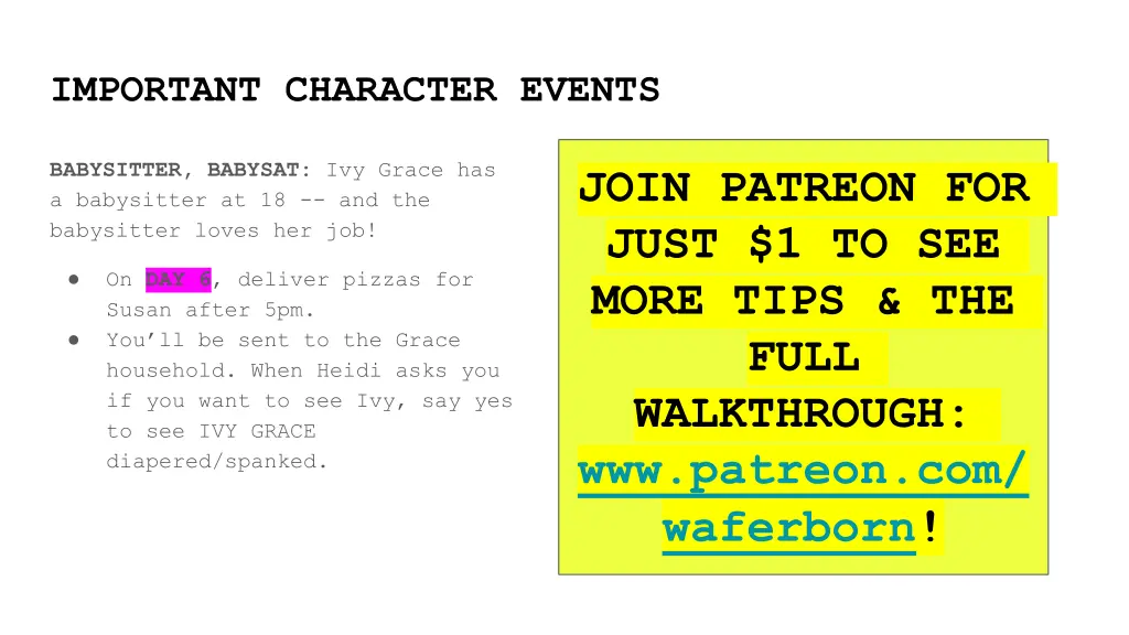 important character events 2