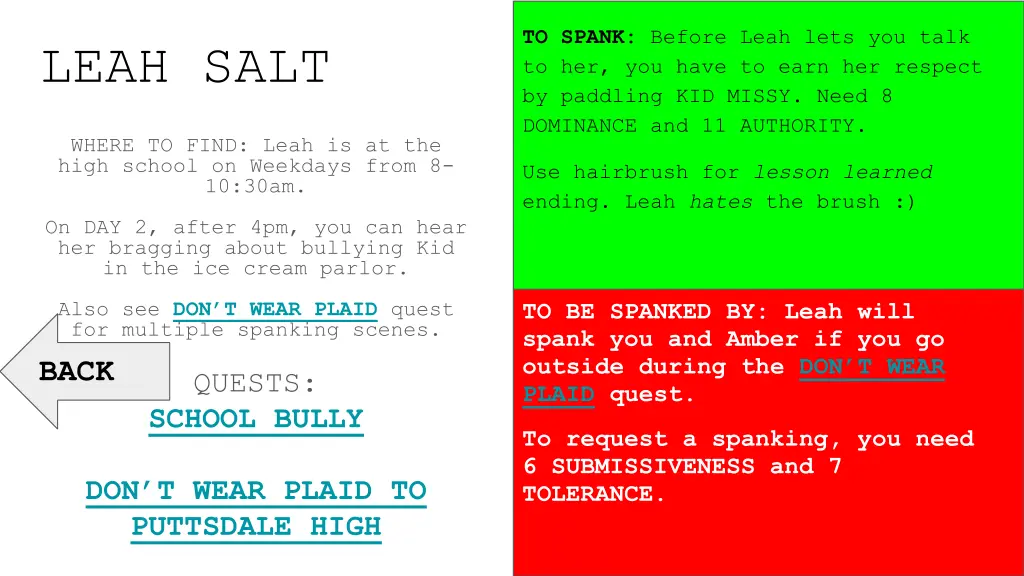to spank before leah lets you talk