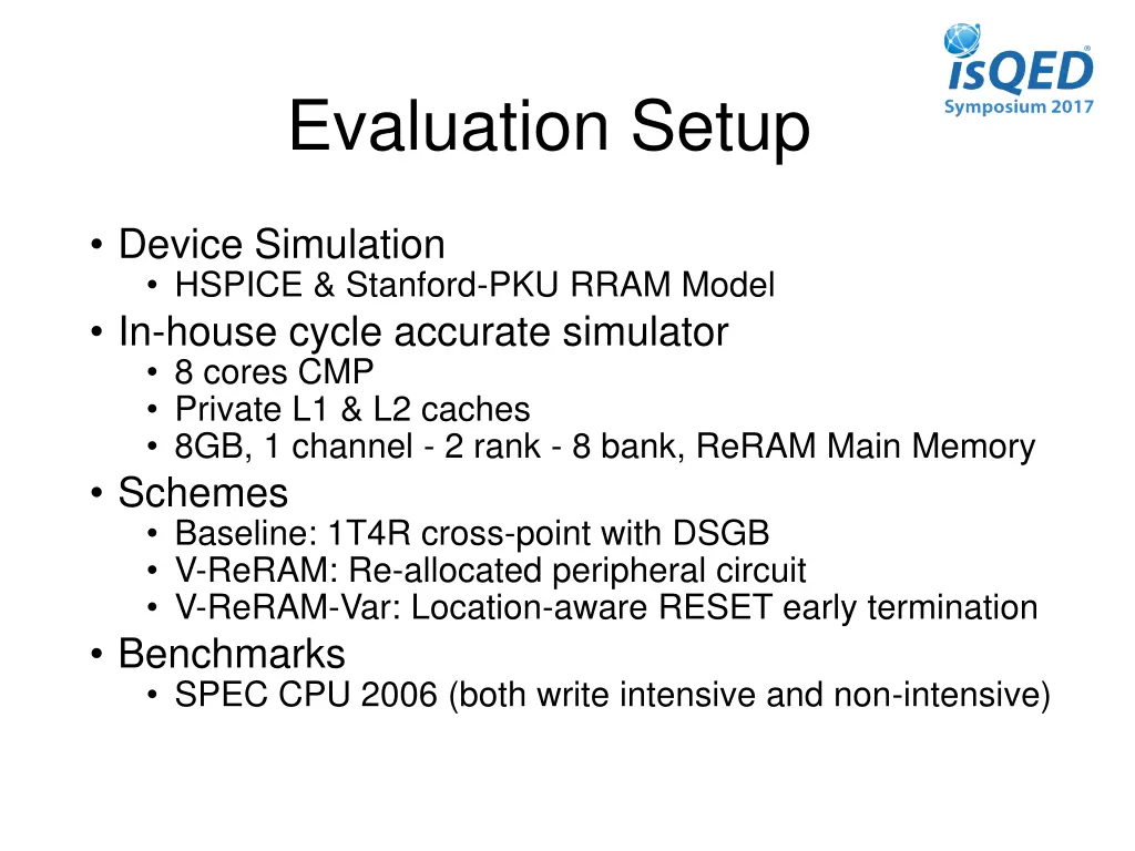 evaluation setup