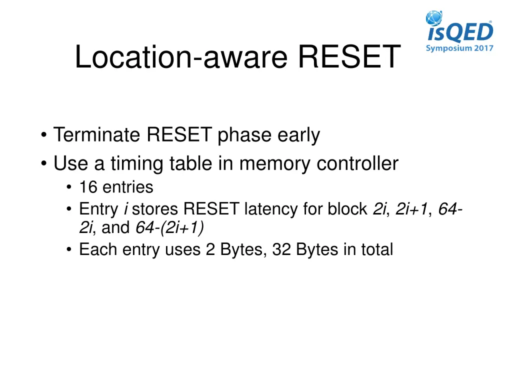 location aware reset